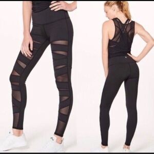 🖤 Lululemon‎ High Times Tech Mesh Leggings 🖤 Women’s Size 4 Black Sculpt Fit